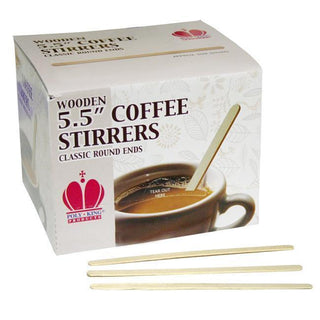5.5 Inch Wooden Stirrers by PolyKing Stir Sticks - Coffee Wholesale USA